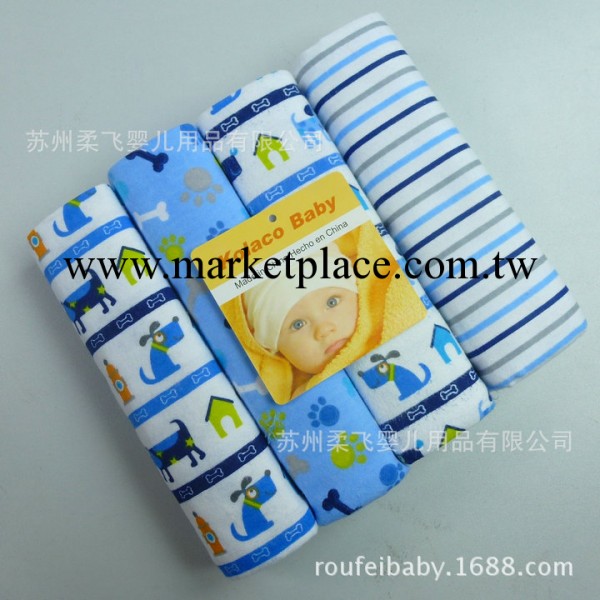 全棉絨毯 嬰兒全棉毯 新生兒必備抓絨毯 起絨毯 76X76cm PVC4條裝工廠,批發,進口,代購
