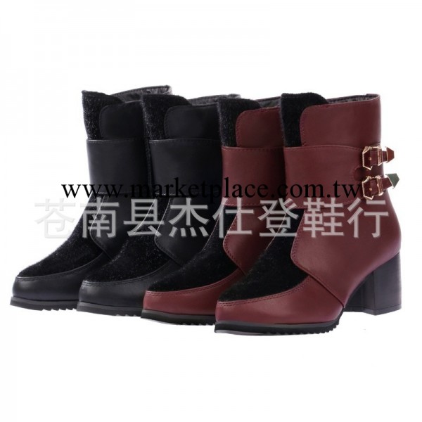 春秋冬高跟女式休閒鞋粗跟中靴/歐美新款女靴子時尚棉靴/一雙批發工廠,批發,進口,代購