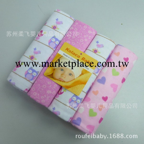 全棉絨毯 嬰兒全棉毯 新生兒必備抓絨毯 起絨毯 76X76cm PVC4條裝工廠,批發,進口,代購
