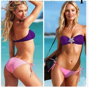 新款維多利亞的秘密紫色掛脖泳裝比基尼歐美外貿女泳衣BIKINI工廠,批發,進口,代購