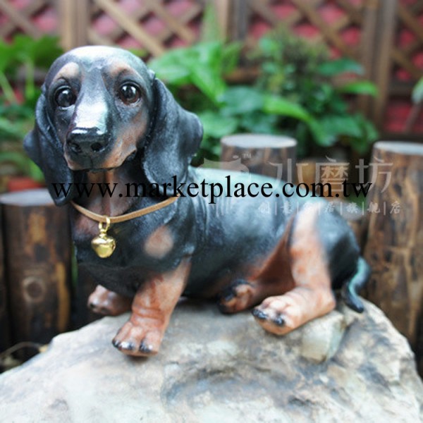 創意聖誕樹脂商務禮品 歐式樹脂工藝品仿真動物臘腸鈴鐺狗擺件工廠,批發,進口,代購