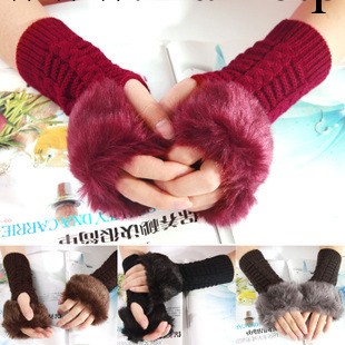 韓國 保暖仿兔毛手套半指手套廠傢直銷批發・進口・工廠・代買・代購
