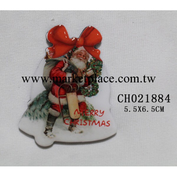 聖誕節傢居裝飾貼 新奇聖誕鈴鐺冰箱貼 樹脂禮品5.5*6.5cm工廠,批發,進口,代購