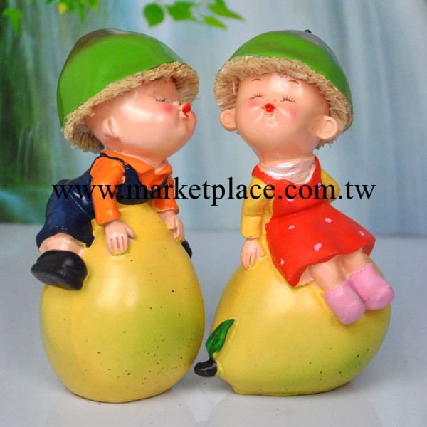 鴨梨娃娃情侶擺件 婚慶傢居樹脂工藝品批發 聖誕創意禮品廠傢直銷工廠,批發,進口,代購