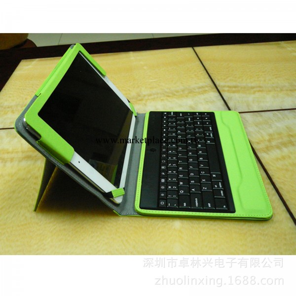 Ipad air 5 藍牙鍵盤皮套 帶休眠功能 十字紋綠色工廠,批發,進口,代購