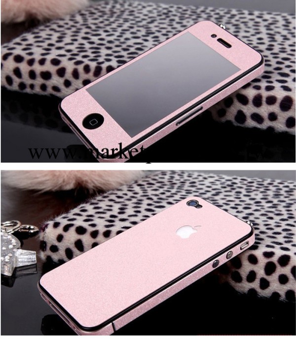 蘋果iphone4s  iphone5 前後彩色貼膜閃粉邊框前合貼膜工廠,批發,進口,代購