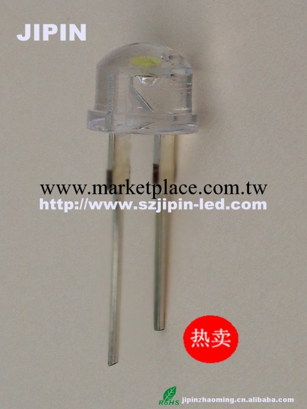 LED直插燈珠F8草帽0.5W白光LED大功率LED發光二極管正品廠傢批發工廠,批發,進口,代購