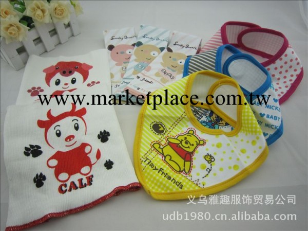 2012 黏貼式棉絨圍嘴/寶寶圍兜/罩衣/嬰兒口水兜巾 嬰兒用品工廠,批發,進口,代購