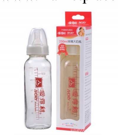 愛得利a22玻璃大奶瓶 嬰兒標口徑奶瓶 圓形/十字孔奶嘴 250ml工廠,批發,進口,代購