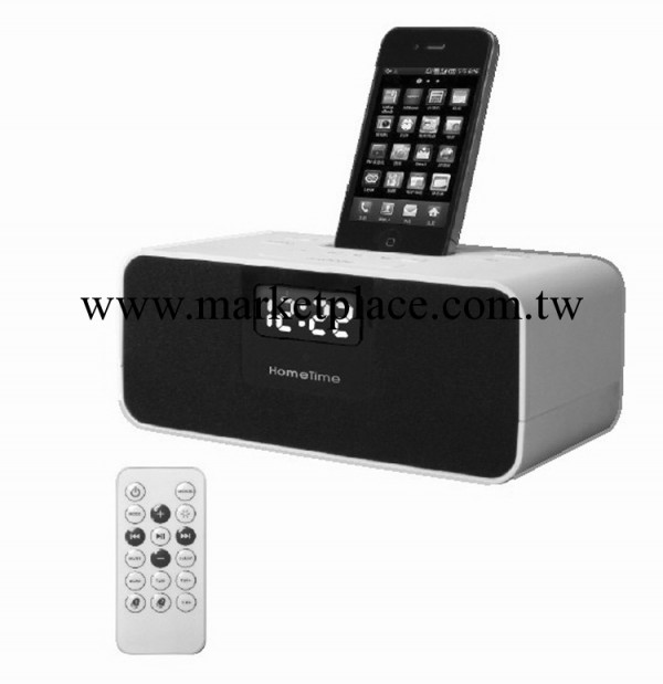 V6蘋果IPOD/IPHONE4S充電座音響音箱/收音/鬧鐘/夜光時間顯示批發・進口・工廠・代買・代購