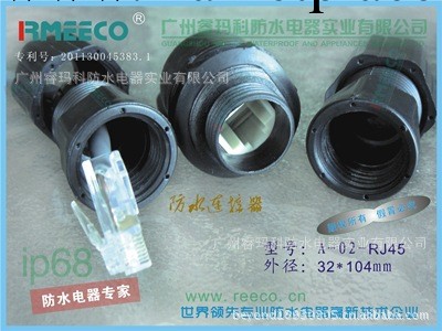 供應防水RJ45網絡連接器/以太網線防水連接器/防水ip65、66、67工廠,批發,進口,代購