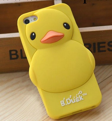 大黃鴨iphone5手機殼 蘋果4s外殼小黃鴨子保護殼 5s卡通矽膠外套工廠,批發,進口,代購