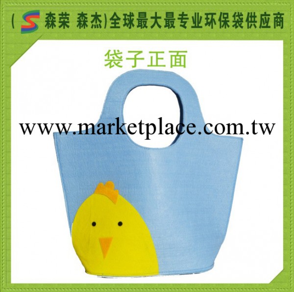 上海工廠定制最佳送客戶禮品立體可愛小黃鴨圓孔毛氈佈手提袋工廠,批發,進口,代購