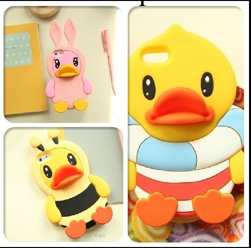 可愛立體小黃鴨BDUCK蘋果iphone5手機殼iphone4s手機套5s外殼4工廠,批發,進口,代購