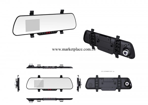錄得清LD3行車記錄機超薄大視野後視鏡1080P高清內置鋰電臺灣進口工廠,批發,進口,代購