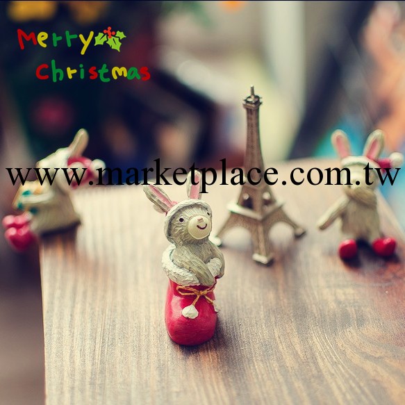 Christmas聖誕系列 聖誕小兔套裝樹脂擺件 3款入 聖誕禮物齊送來~工廠,批發,進口,代購