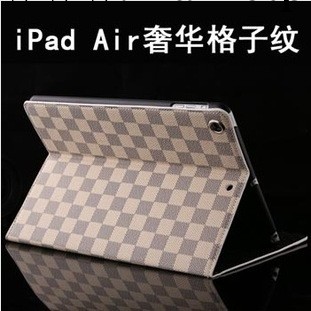 蘋果ipad5保護套ipad air皮套A料格子紋IPAD5超薄休眠支架保護殼工廠,批發,進口,代購