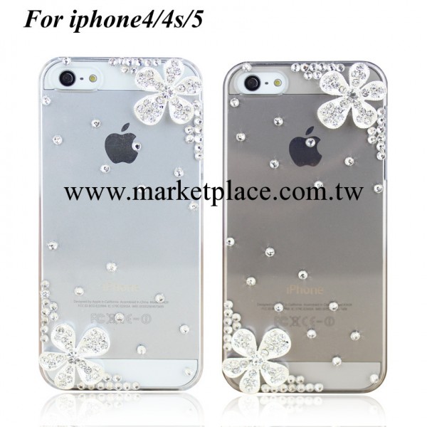 水鉆手機殼 iphone5手機殼批發 蘋果4代保護套櫻花手機保護套潮女工廠,批發,進口,代購