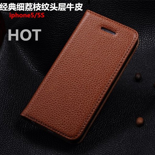 廠傢直銷意大利原裝iphone5/5S真皮荔枝紋手機保護套5G休閒款皮套工廠,批發,進口,代購
