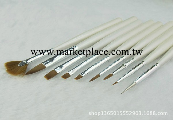 美甲筆套裝 白桿7支套筆 美甲工具 美甲用品套裝工廠,批發,進口,代購
