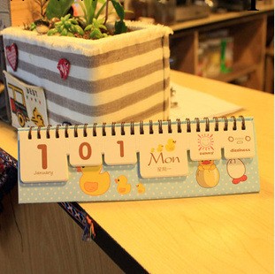 韓國文具 2014小黃鴨DIY臺歷/日歷/桌面用品/萬用年歷2033114工廠,批發,進口,代購