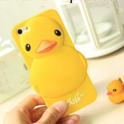 【跳樓貨】大黃鴨duck5代卡通矽膠套iPhone5手機套保護殼 批發工廠,批發,進口,代購