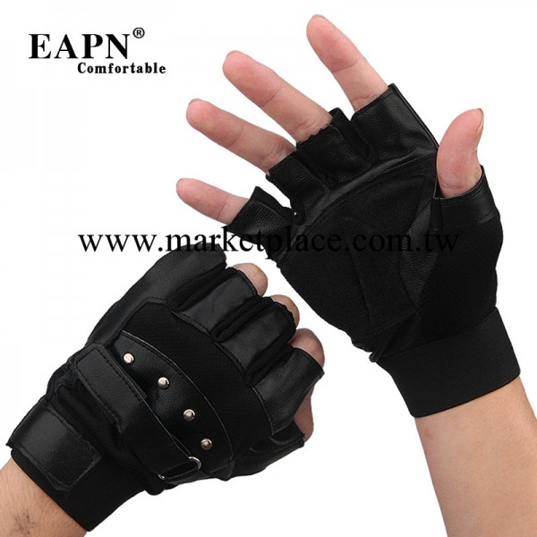 EAPN 透氣網面柳釘羊皮半指手套男戶外騎行運動防滑露指戰術手套工廠,批發,進口,代購