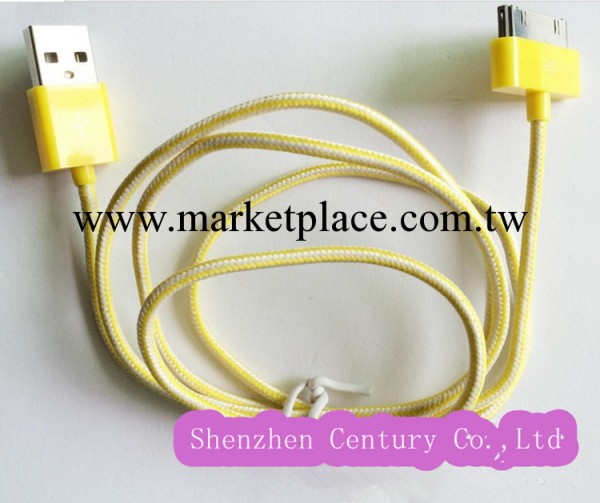 工廠直銷 新款iPhone5編織線 蘋果4尼龍編織圓線工廠,批發,進口,代購
