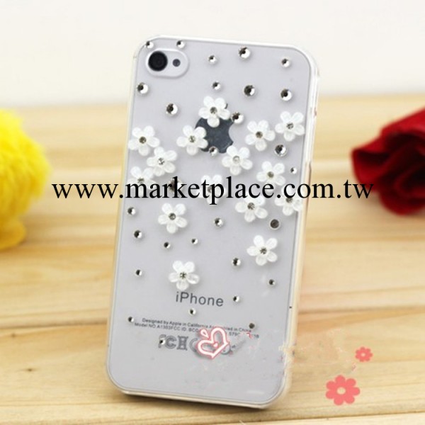 iphone4手機殼 蘋果5手機套 水鉆小碎花手機殼 蘋果4S保護套批發工廠,批發,進口,代購