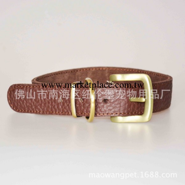 貓王寵物用品 新款真皮狗帶黃牛皮平面頸帶項圈 CD20工廠,批發,進口,代購