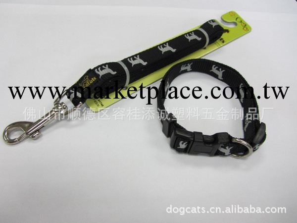 特價清貨:A15914 出口歐美dogcats品牌寵物用品 項圈+牽引繩網印工廠,批發,進口,代購