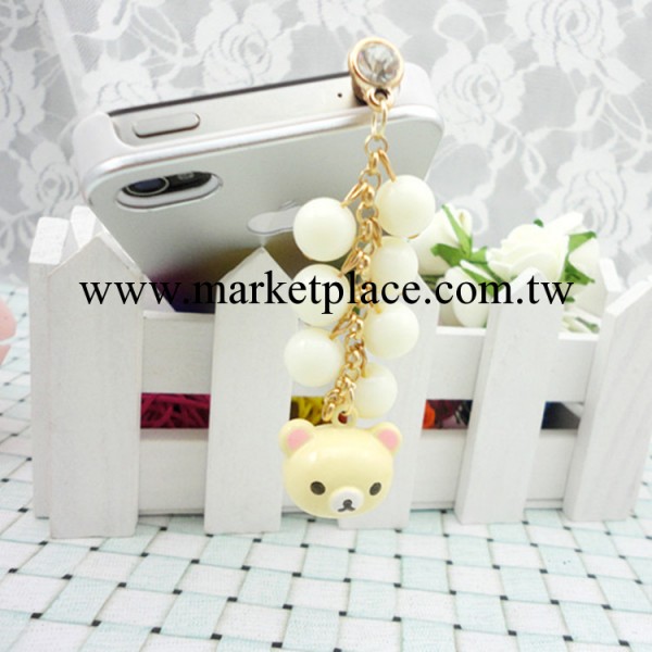 蘋果手機防塵塞批發 可愛小動物 包包串珠耳機孔塞 iphone 6429工廠,批發,進口,代購