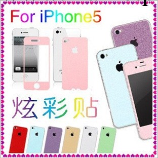 iphone5炫彩膜 蘋果5全身炫彩貼膜 閃鉆全身貼 邊框貼 彩膜工廠,批發,進口,代購