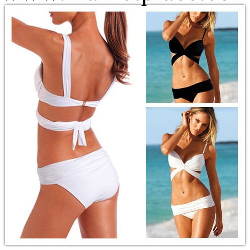 維多利亞的秘密泳衣性感純色三角比基尼鋼托聚攏分體溫泉泳衣批發工廠,批發,進口,代購