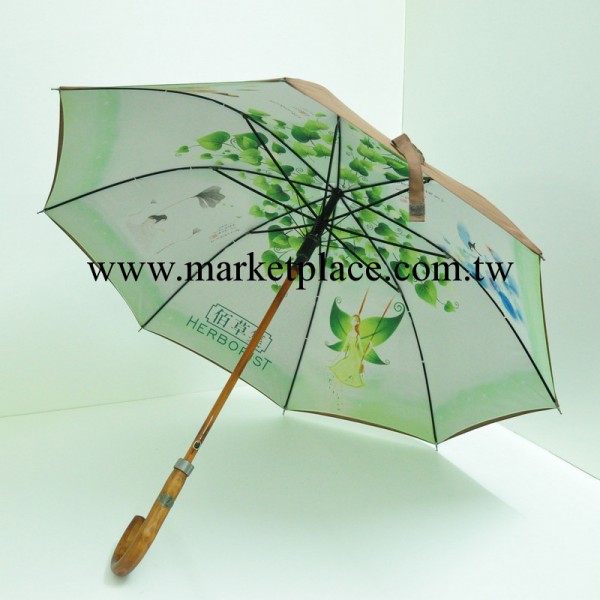 【雨中情·廣告傘】高檔木中棒創意雨傘 熱轉印雙層傘佈直桿傘工廠,批發,進口,代購