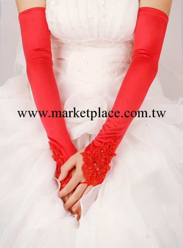 白色長款蕾絲新娘手套 結婚露指釘珠婚紗手套 婚紗禮服手套工廠,批發,進口,代購