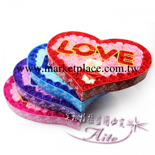 2013聖誕禮品 香皂花玫瑰花送女友送老婆禮物 100朵LOVE+小熊工廠,批發,進口,代購