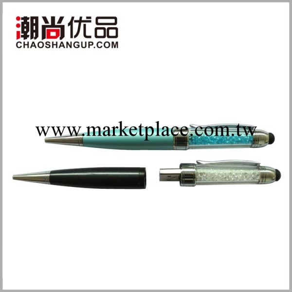 深圳廠傢直銷 可觸控屏幕水晶隨身碟筆 創意伸縮隨身碟 廣告促銷u盤筆工廠,批發,進口,代購