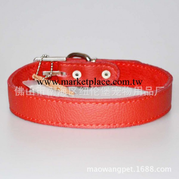 貓王寵物用品 新款狗帶黃牛皮平面頸帶項圈 CD20工廠,批發,進口,代購