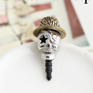 【S0444】  海盜骷髏頭個性iphone專用手機配飾防塵塞手機鏈工廠,批發,進口,代購