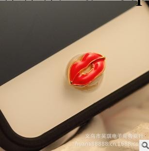 新款韓國進口超美嘴唇紅唇按鍵貼 home鍵貼 iphone 4s工廠,批發,進口,代購