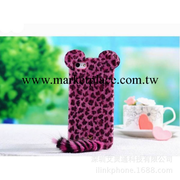 蘋果配件iphone5毛絨豹紋手機殼 蘋果5狐貍尾巴保護套廠傢直銷工廠,批發,進口,代購