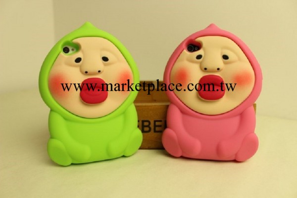 原宿軟妹 iphone4s/5手機殼 barbie農場精靈屁桃君毛球矽膠套工廠,批發,進口,代購