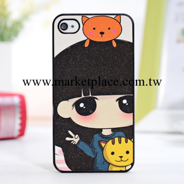蘋果4代手機保護殼情侶閃粉手機保護套硬殼Iphone4/4s手機保護套工廠,批發,進口,代購