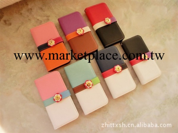 新款韓國蘋果 iphone5/5s雙色皮套 左右開手機套 蘋果印花保護套工廠,批發,進口,代購