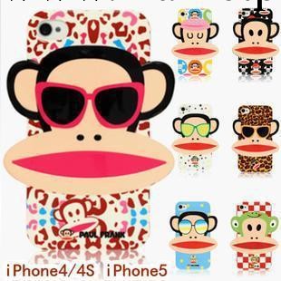 新款 蘋果5手機殼大嘴猴iphone4S 3D立體卡通猴 矽膠套TPU軟殼工廠,批發,進口,代購