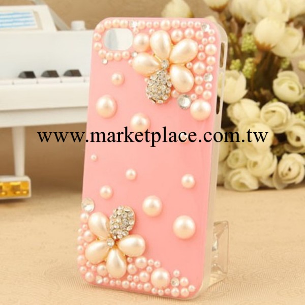 最新款iphone4手機殼蘋果4手機套 珍珠花瓣iphone5手機殼 手工DIY工廠,批發,進口,代購