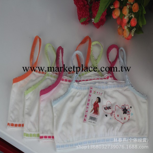 促銷款 8-16歲少女學生發育期吊帶背心內衣 純棉蕾絲花邊 貓咪圖工廠,批發,進口,代購