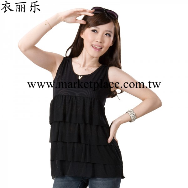 2014品牌新款夏 女 無袖網紗雪紡吊帶背心金屬V裝飾打底衫上衣工廠,批發,進口,代購