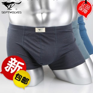 6條包郵新品七匹狼男士內褲純棉四角內褲凈色平紋平角內褲03300工廠,批發,進口,代購